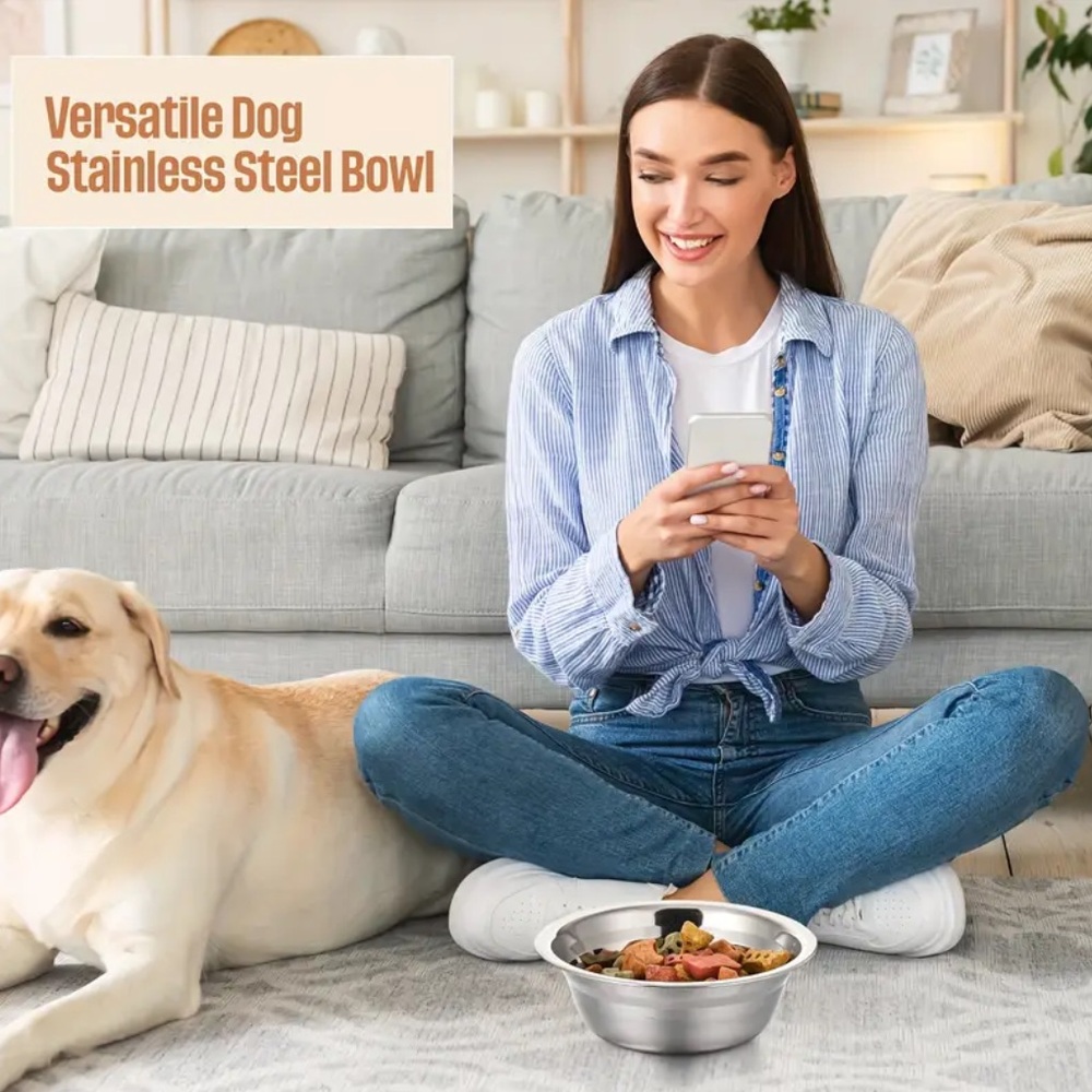 2 Pet Bowls 🪢 16 oz Stainless Steel - Picture 4 of 4
